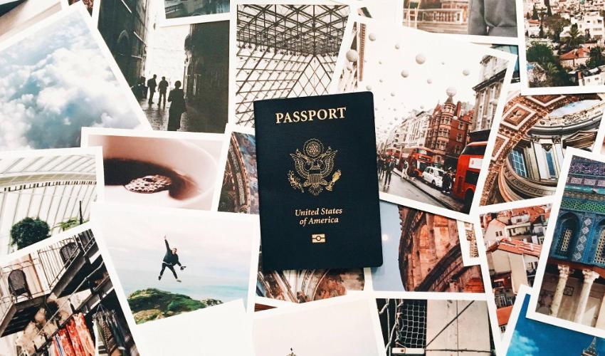 Passport with Travel Images