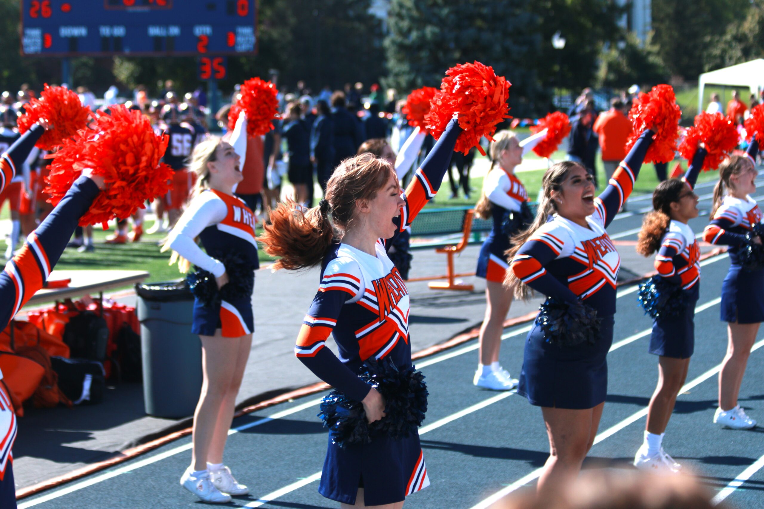 dance team with poms