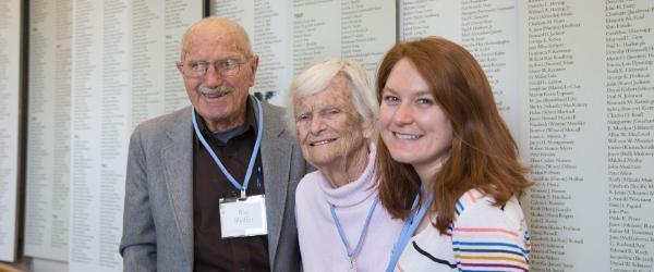 Wheaton Alumni in front of Alumni Missionary Board