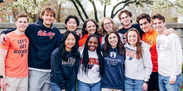 Orientation Committee 2024 Students in Wheaton Swag