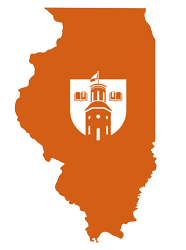 Illinois with Wheaton Shield Logo